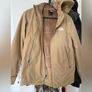 Size small, tan, north face winter coat